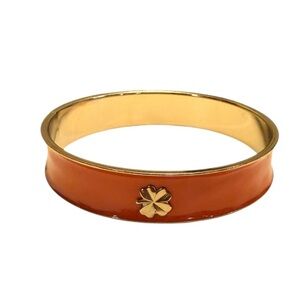J Crew Gold and Orange Clover Bangle